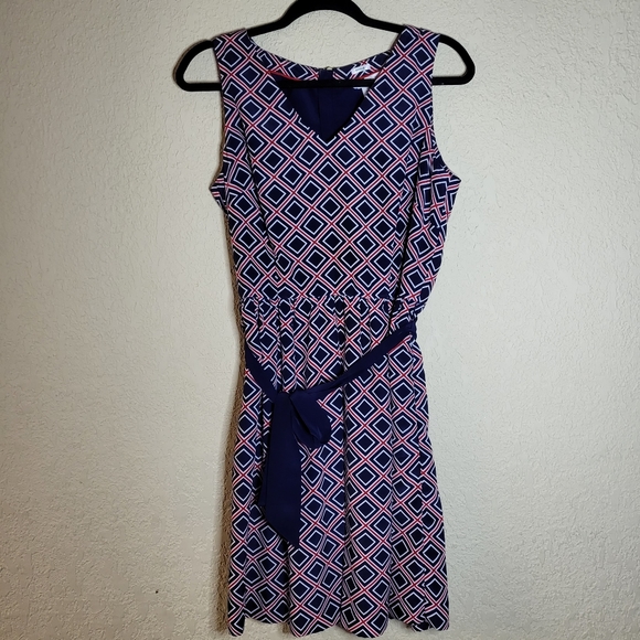 Tommy Hilfiger from Zooey Deschanel Diamond Print Sleeveless Dress Size 10